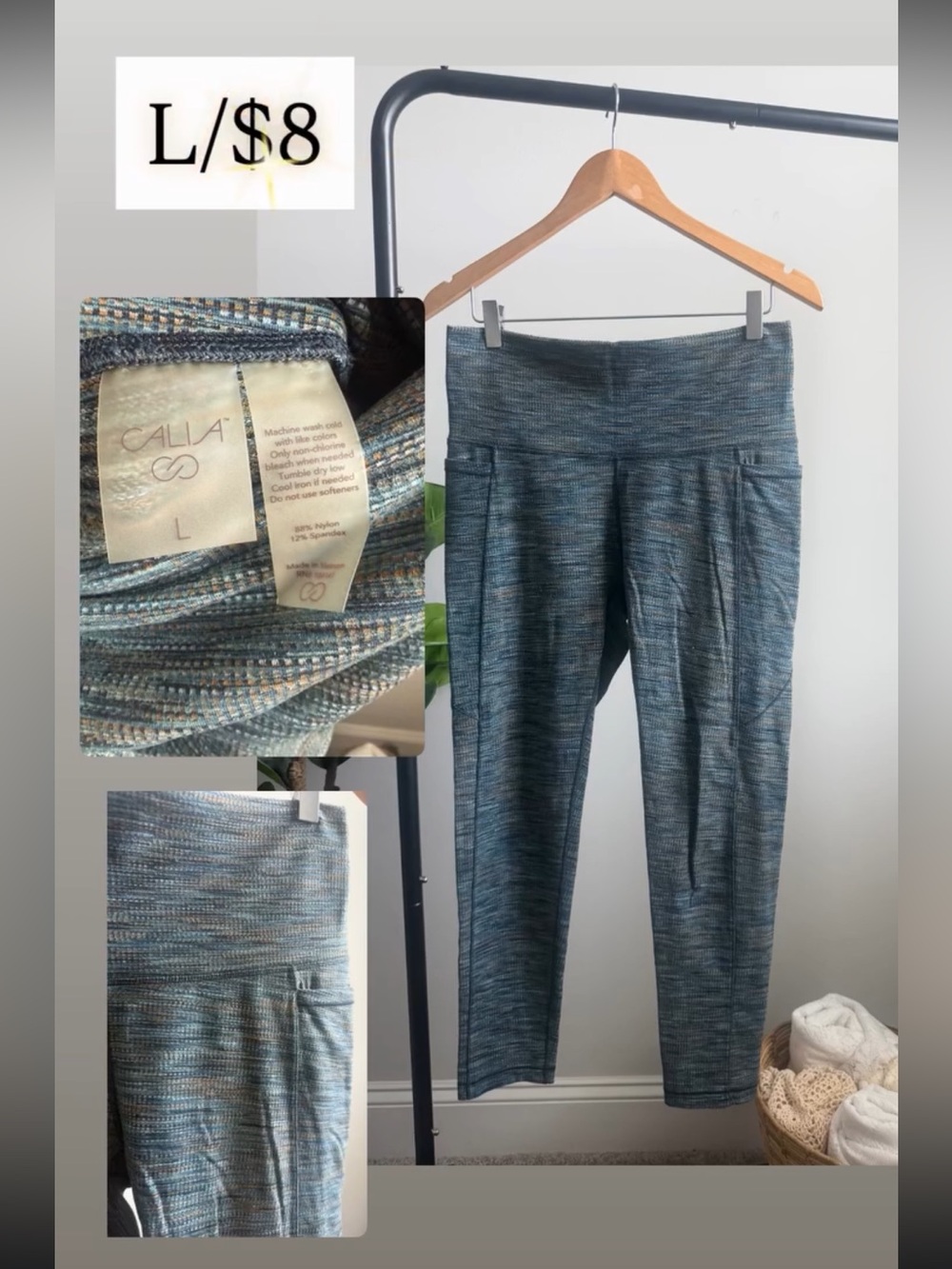 CALIA by Carrie Underwood Heathered Teal High-Rise Pocket Leggings